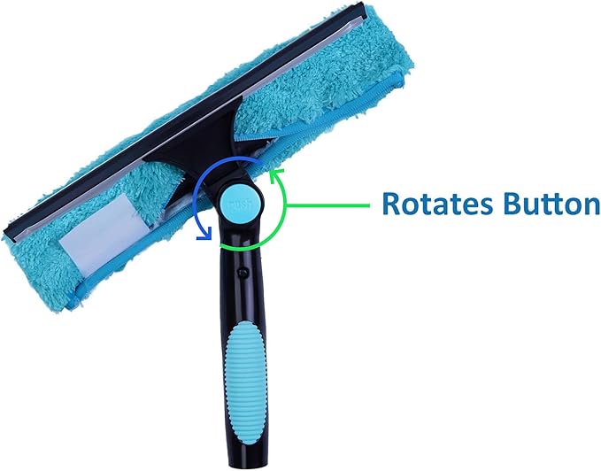 11" Window Squeegee and Microfiber Scrubber 2-in-1 Combo Cleaning Tools (Attachement Only) (1)