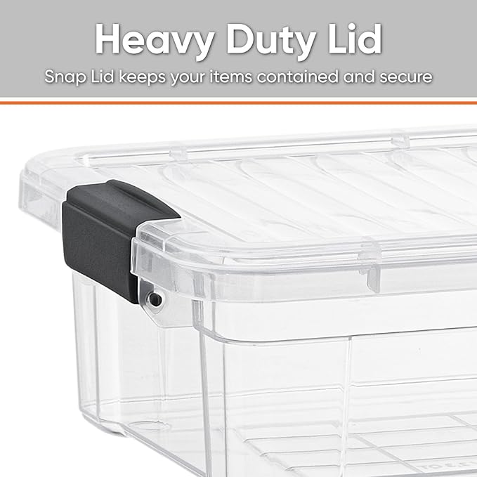 Superio Storage Bins with Lids- 2 Pack, 7.4 Qt Clear Boxes for Organizing, Stackable Plastic Containers- BPA Free, Non-Toxic, Odor Free