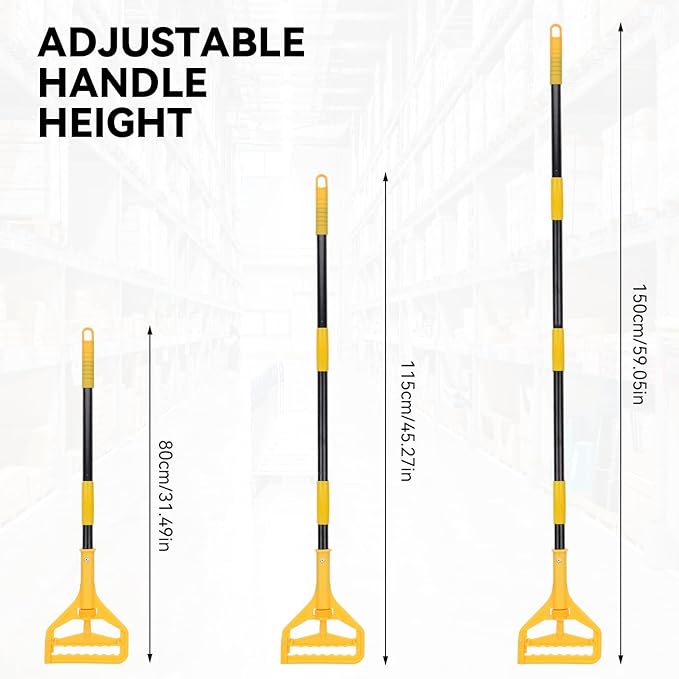 BeiLan Mop Handle Commercial Heavy Duty - 57 Inch Industrial Metal Mop Stick Replacement for Floor Cleaning - Professional Mops Head Replacement Holder
