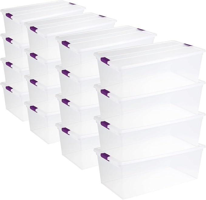 16-Pack 110 Quart ClearView Latch Box
