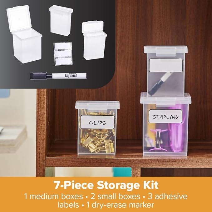 Bostitch Konnect Storage Containers with Lids, 1 1.5 Qt Box, 2 0.5 Qt Boxes