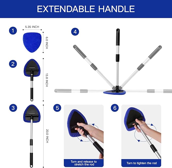 Qydipclin 10pc Window Cleaning Kit - Blue