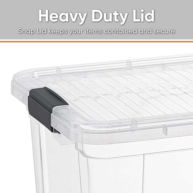Superio Clear Storage Box with Lid, 1.85 Quart Plastic Container Bins for Organizing, Stackable Crates, BPA Free, Non Toxic, Odor Free, Organizers for Home, Office, School, and Dorm, 10 Pack