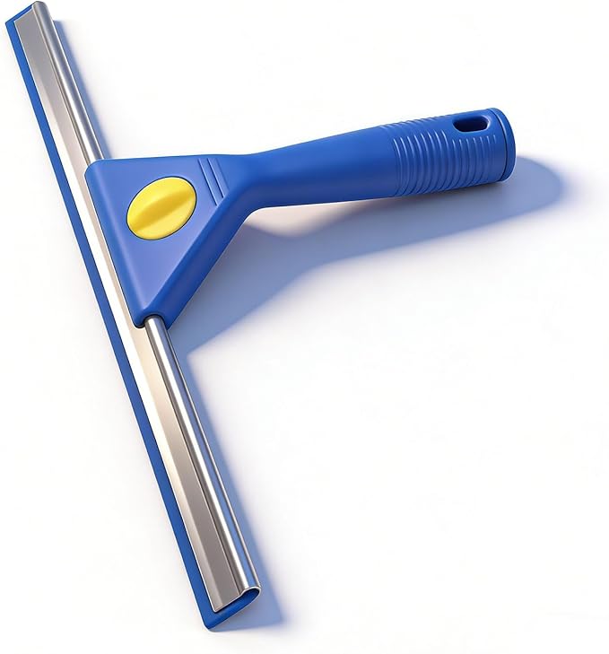 68" Window Washing Kit with Extension Pole, Long Handle Window Squeegee and Scrubber, Window Cleaner Tool for High Outdoor Windows, Glass