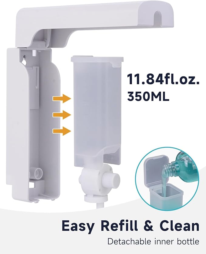 AIKE EasyPush Liquid Wall Mount Soap Dispenser,11.8 fl.oz. for Commercial and Home(White)