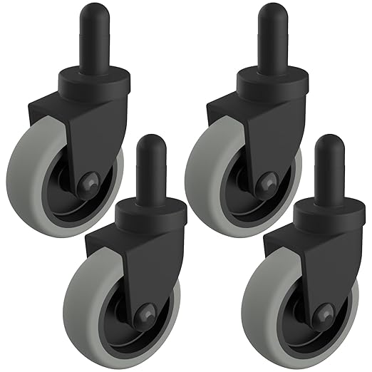 3 Inch Mop Bucket Replacement Casters Set of 4 Heavy Duty Non-Marking TPR Caster Wheels No Brake for Rubbermaid Mop Models 7570-l2,7571,7580,7581 Wavebrake(Black)