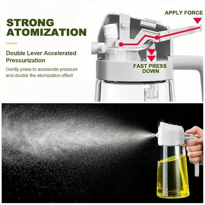 Premium Oil Sprayer for Cooking - Refillable Glass Mister for Olive & Vegetable Oil - Ideal Oil Spray Bottle for Grilling or Air Fryer - Kitchen Use Spritzer Dispenser for Vinegar & More