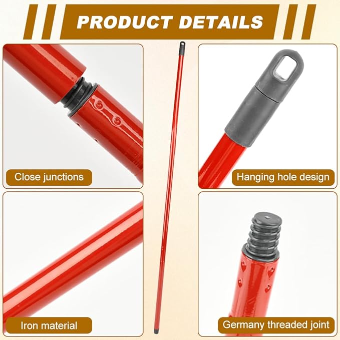iayokocc Mop Handle Replacement Accessories for Vileda Spin Turbo/Turbo Smart/EasyWring Mop,4-Section Adjustable 28.5" to 54.5" Mops Pole,Easy Installation, Only Mops Handle are Included