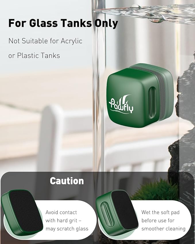 Pawfly Aquarium Magnet Glass Cleaner, Magnetic Fish Tank Cleaner, 1.5" Mini Algae Scrubber for Glass Aquariums