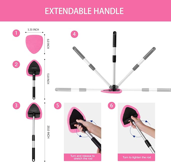 Qydipclin 10pc Window Cleaning Kit - Pink