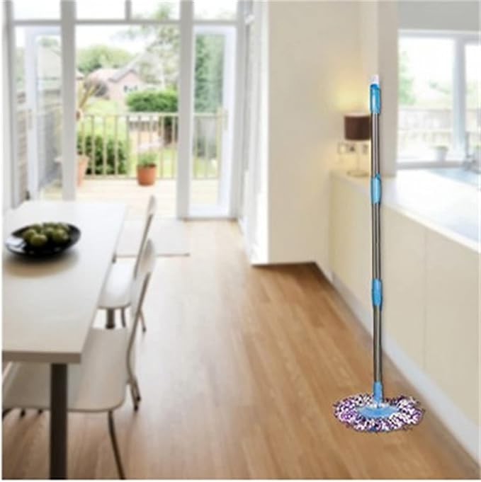 Blue Spin Mop Adjustable Handle and Head Replacement for Home,Office,Car