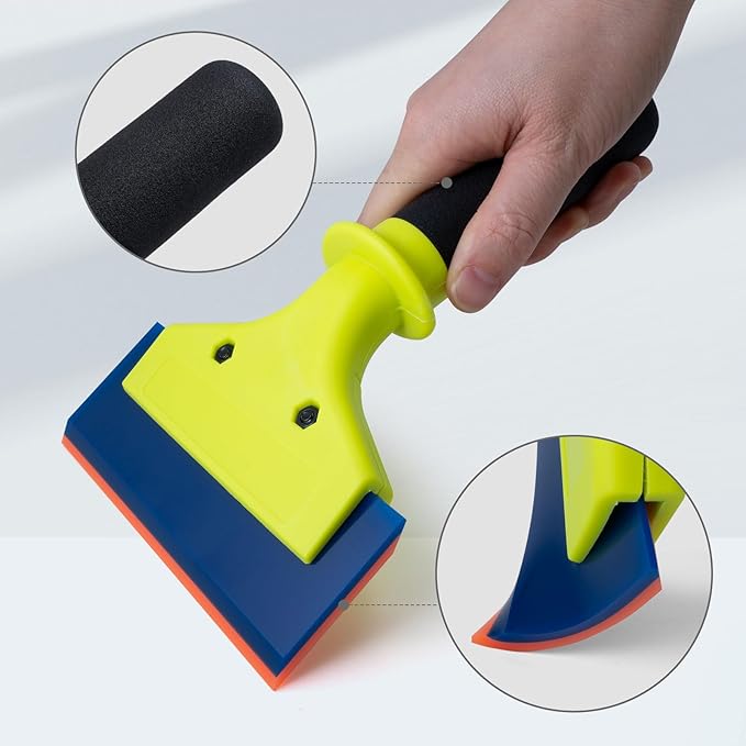 NEWISHTOOL 2 Pack Rubber Squeegee with Nylon Handle for Water Removal, Glass Cleaning, PPF Installing and Window Film Application