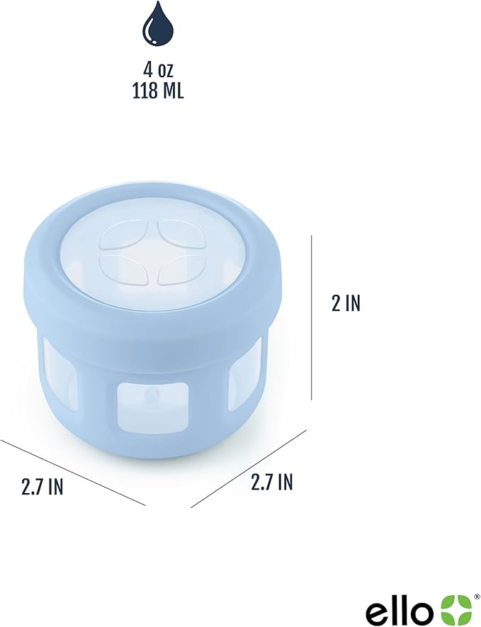 Ello Reusable Condiment Containers with Screw-on Leak Proof Lid | Perfect for Salad Dressing Sauce Dips Lunchbox Picnic Travel Bento Box | BPA-Free