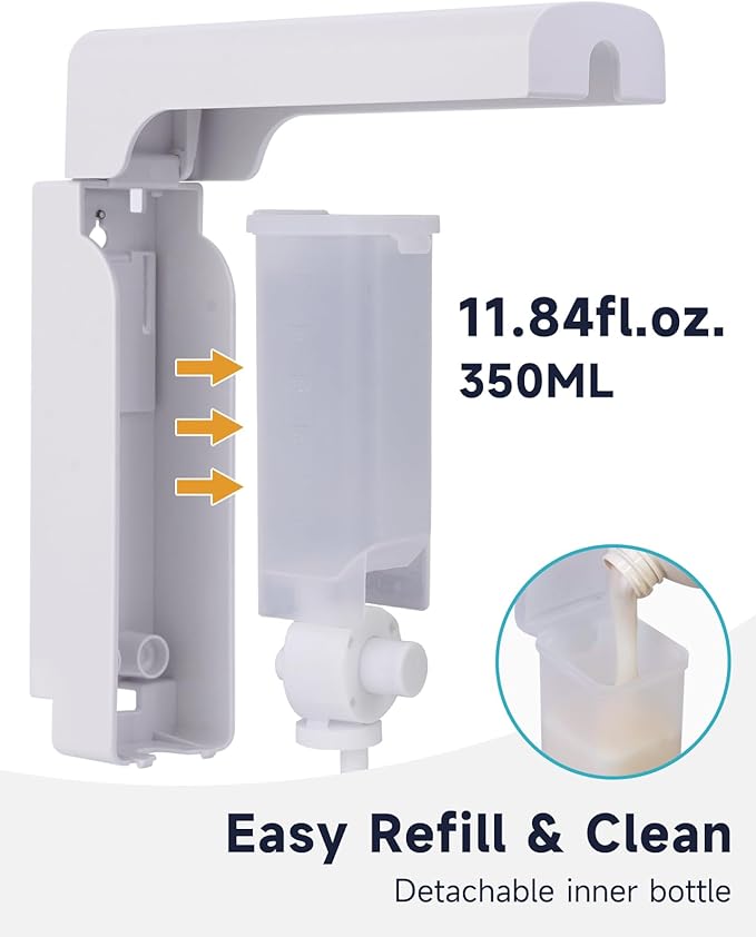 AIKE 2 Chambers Shower Shampoo and Conditioner Dispenser 2 x 11.8 fl.oz. for Bathroom(White)