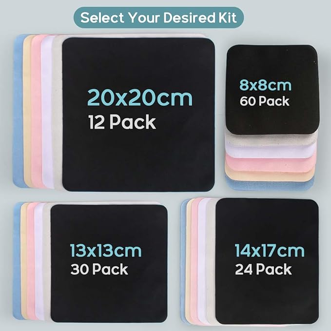 CONLI 24 Pack Microfiber Cleaning Cloth for Eyeglasses 17x14cm/6.7x5.5in Luxury Suede Glass Cleaning Cloth Glasses Cleaner for Eye Glass Lens Cleaning Gentle and Lint-Free