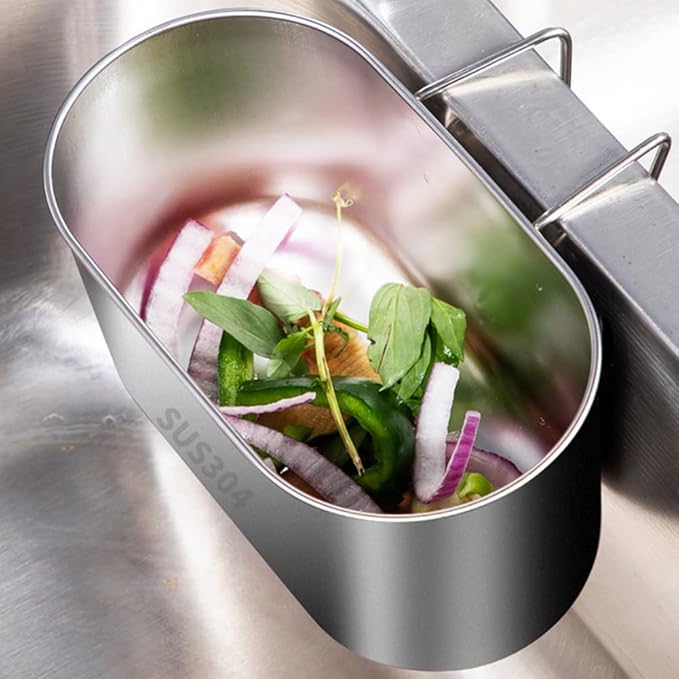Stainless Steel Sink Drain Strainer Basket, Kitchen Food Catcher Sink Strainer Basket