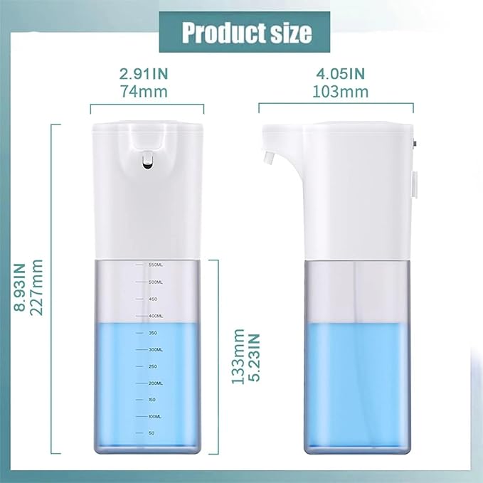 Automatic Foaming Soap Dispenser,Touchless Foam Soap Dispenser 4-Level Adjustable Electric,Auto Bathroom Kitchen Hand Soap Dispenser,18.6oz/550ml,Wall Mounted,Rechargeable