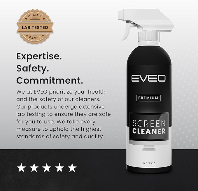 EVEO Screen Cleaner Spray - Large Screen Cleaner Bottle - TV Screen Cleaner, Computer Screen Cleaner, for Laptop, Phone, Ipad