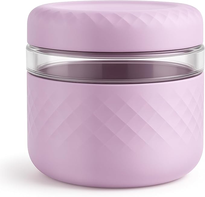24 oz Glass Lunch Bowl Container with Lid | Leak & Spill Proof, BPA-Free, Microwave & Dishwasher Safe, Airtight Meal Prep & Food Storage Jar for Lunch