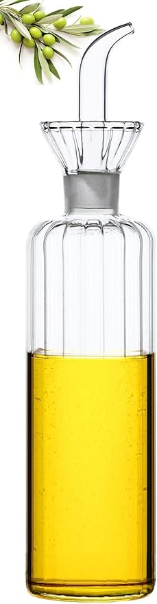 HAIZEEN 16 oz/480ml Non-Drip Olive Oil Dispenser Bottle 100% Glass Oil Carafe Decanter for Kitchen Oil & Vinegar Cruet for Cooking & BBQ