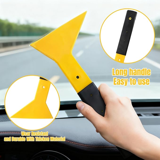 4 Pieces Window Tint Tools, Long Handle Bulldozer Squeegee Scrubber Paddle Squeegee