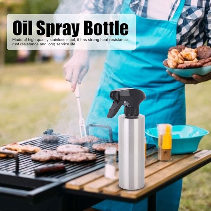 Oil Sprayer For Cooking, Stainless Steel Dispenser Olive Oil Spray Bottle Kitchen Barbecue Tool for Air Fryer BBQ Salad Baking Roasting Grilling