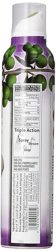 Mantova Extra Virgin Olive Oil Spray Garlic Flavored 8 oz. Spray Bottle - Manage Oil Amount - Great For Salads & Cooking (Fоur Расk)