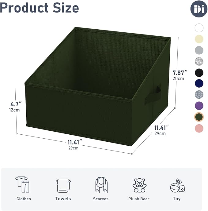DIMJ Closet Storage Bins 10 Pack - Fabric Storage Baskets for Shelves, Collapsible Clothes Organizer with Handles