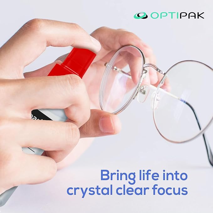 Sparkle Anti-Reflective Safe Lens Cleaner & Repair Kit – (2) 2oz Glasses Cleaner Spray, (2) Microfiber Cloth & Keychain Screwdriver for Eyeglasses, Sunglasses, Lenses & Screens (5 Piece Set)