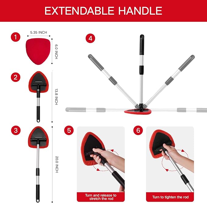Qydipclin 10pc Window Cleaning Kit - Red