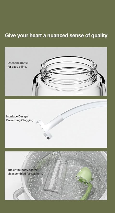 Glass Olive Oil Sprayer 16oz/470ml – 2-in-1 Oil Dispenser & Spray Bottle for Cooking, Portion Control, Salad, Air Fryer, BBQ – Leak-Proof, Fine Mist Bottle with 6 Decorative Labels (White)