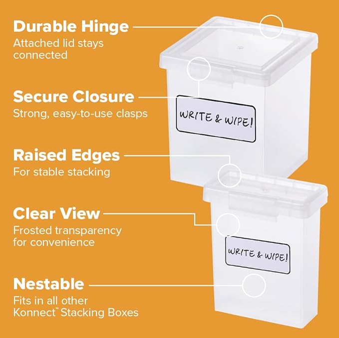 Bostitch Konnect Storage Containers with Lids, 1 1.5 Qt Box, 2 0.5 Qt Boxes