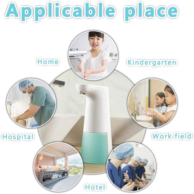 LAOPAO Automatic Foaming Soap Dispenser - Hand Free, Touchless, Countertop Soap Pump for Kitchen & Bathroom - Blue