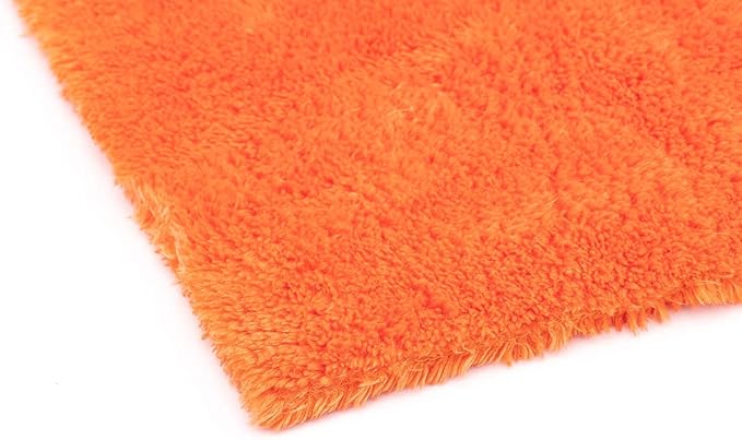 The Rag Company - Eagle Edgeless 500 (4-Pack) Professional Korean 70/30 Blend Super Plush Microfiber Detailing Towels, 500GSM, 16in x 16in, Orange