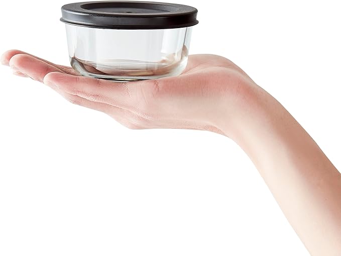 DURA LIVING 8-Piece Glass Food Storage Containers Set (4 Containers + 4 BPA-Free Lids) | 1-Cup, Leakproof | Microwave, Freezer, Oven & Dishwasher Safe