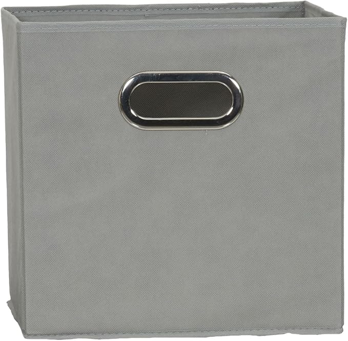 Household Essentials Fabric Storage Bins 6 Piece Set, Dove Gray