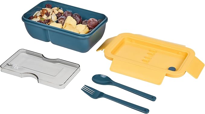 Restaurantware-Bento Tek 28.7 Ounce Bento Boxes, 10 Reusable Lunch Containers - With Fork And Spoon, Does Not Contain BPA