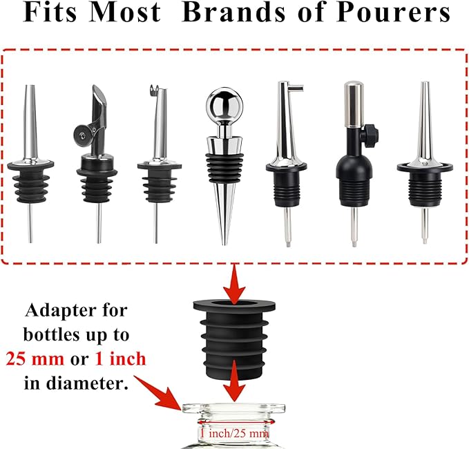 12 Pack Olive Oil Pour Spout with Adapters, Oil Pourer for Olive Oil Dispenser Bottle, Easily Turn Your Bottles into Dispensers for Liquor, Vinegar, Oils, Syrup, Liquor Bottle Pourers, Gold