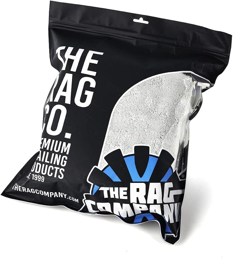 The Rag Company - Eagle Edgeless 500 (4-Pack) Professional Korean 70/30 Blend Super Plush Microfiber Detailing Towels, 500GSM, 16in x 16in, Ice Grey