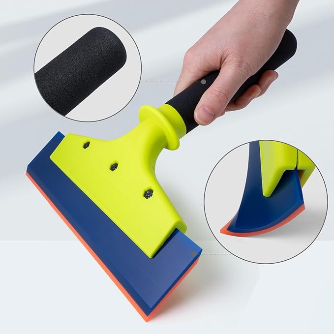 NEWISHTOOL 2 Pack Rubber Squeegee with Nylon Handle for Water Removal, Glass Cleaning, PPF Installing and Window Film Application