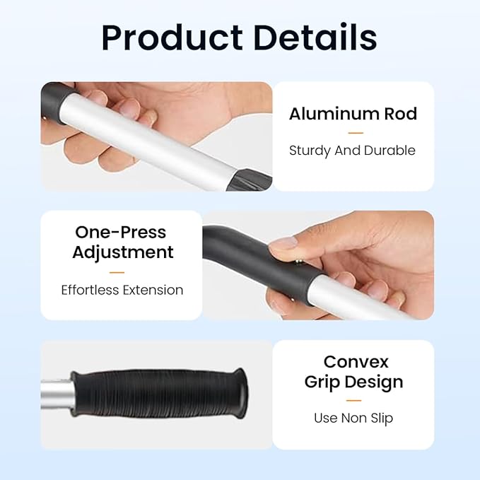 Windshield Cleaner Tool, 180 Degree Rotatable Inside Windshield Cleaning Set, Longer Extendable Windshields Cleaning Tool