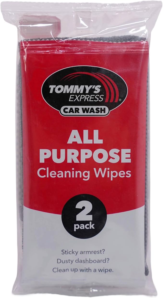 Tommy's Express Interior Detail Kit - Microfiber Cloth, 2X Shop Towels, 2X All-Purpose Wipes