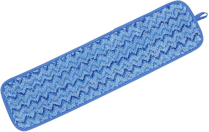 Rubbermaid Commercial Products Mop Head for Microfiber Damp Mop, 18-Inch, Blue, Heavy-Duty Single Sided Cleaning Cloth for Hardwood/Tile/Laminated Floors in Kitchen/Lobby/Office