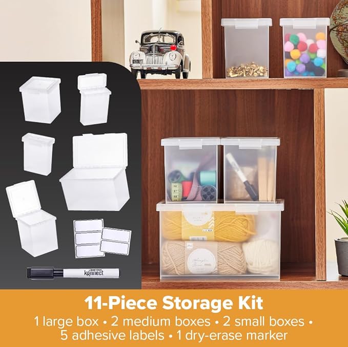 Bostitch Konnect Storage Containers with Lids, 2 0.5-Qt Boxes)