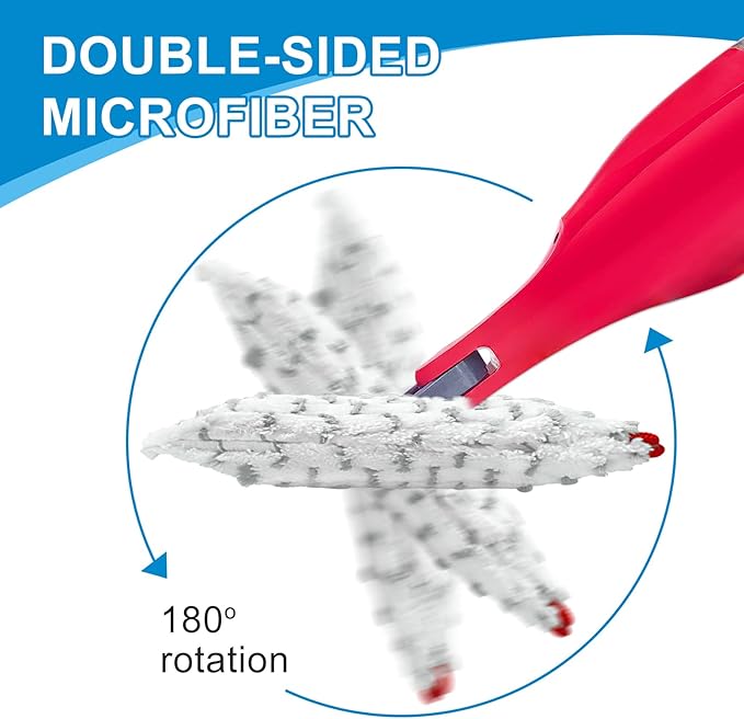 Microfiber Spray Mop Pads Compatible with Promist MAX Spray Mop, Mops Refills for Ocedar Replace Head Replacements, Double Sided Usable Pads for Dry Wet Floor Cleaning (4 Pack Grey)