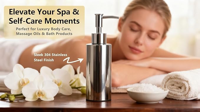 Stainless Steel Soap Dispenser, which is Suitable for Kitchen and Bathroom Hand sanitizer and Shower Gel Shampoo, (7.5OZ/220ML)
