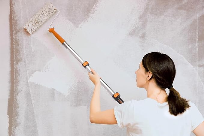 1.5-3 ft Long Paint Roller Extension Pole // Multi-Purpose Telescopic Extension Pole with Universal Twist-on Metal Tip // Lightweight & Sturdy Extendable Pole for Painting Dusting and Window Cleaning