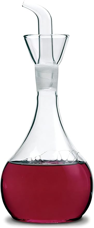 ELETON's Planet Pear Shape 14 ounces Clear Glass No Drip Oil Dispenser with Pourers and NO Funnel Needed - Oil Dispenser Bottle for Kitchen and BBQ