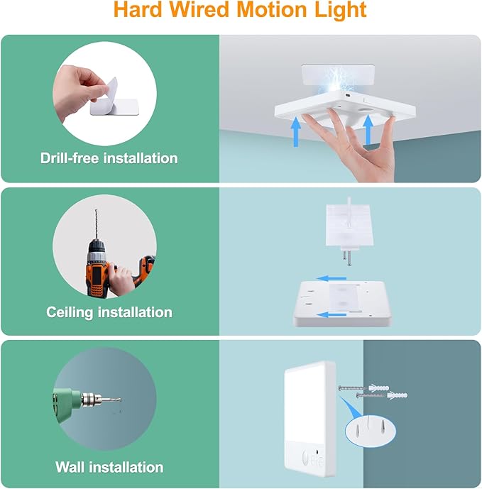 Karjoefar Motion Sensor Ceiling Light, 7000mAh Rechargeable Closet Light with Remote,2800K/4000K/6000K and Dimmable, Magnetic Wireless Shower Lamp for Bathroom|Stairs| Hallway(2PCS)