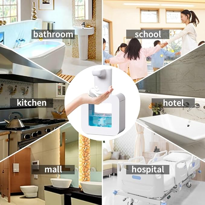 Cute Soap Dispenser for Kids - Automatic Foaming Soap Dispenser for Bathroom Kitchen Office School Children Gift, Waterproof USB Rechargeable Hand-Free 13.5oz,White Unicorn